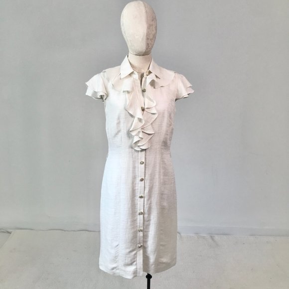Antonio Melani 6 Metallic Button Down Dress White - Picture 5 of 15